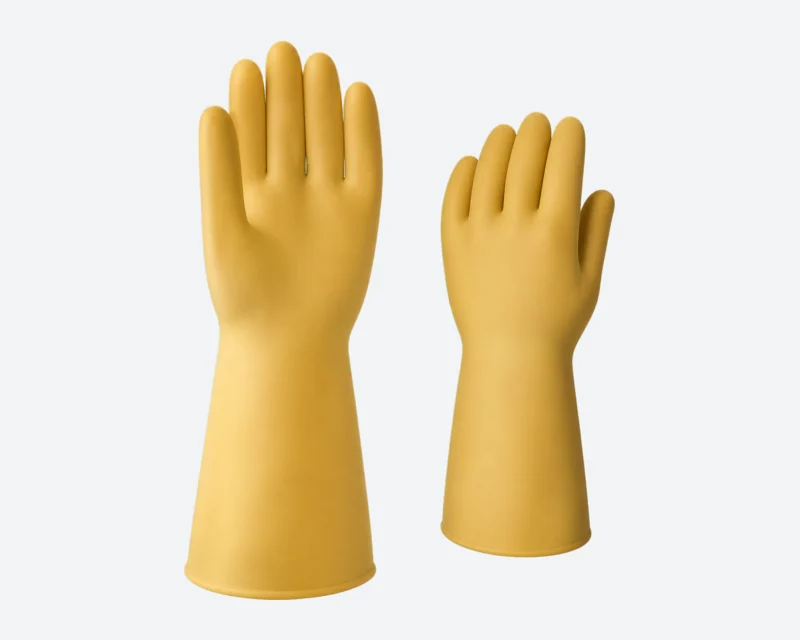 Yellow Natural-Latex Gauntlets