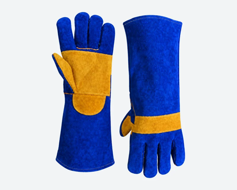 Blue Gauntlets with Palm & Wrist Reinforcement