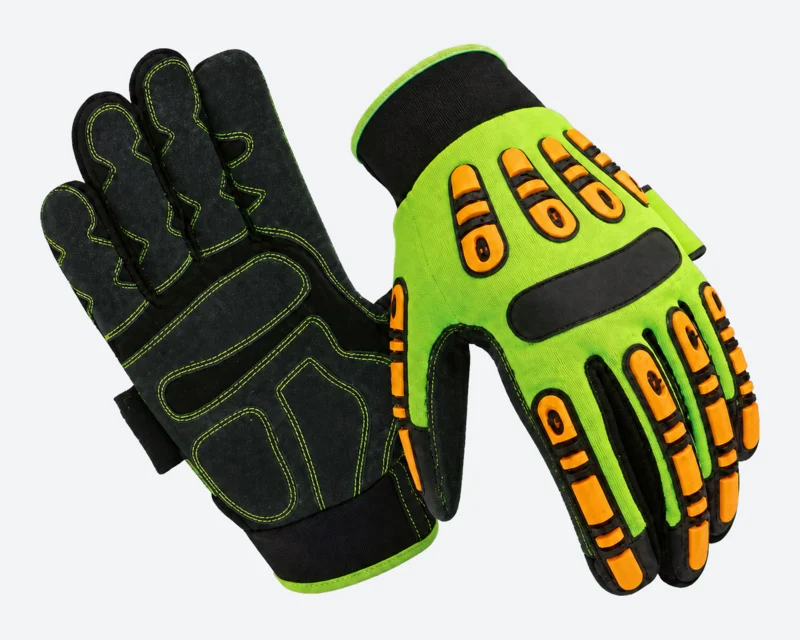 Lime Segmented-Palm Mechanic Gloves