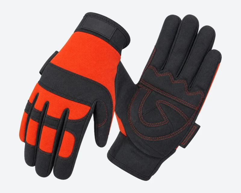Red-Back Stitched-Palm Mechanic Gloves