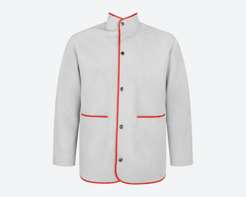 Pale Red-Trim Welding Jacket