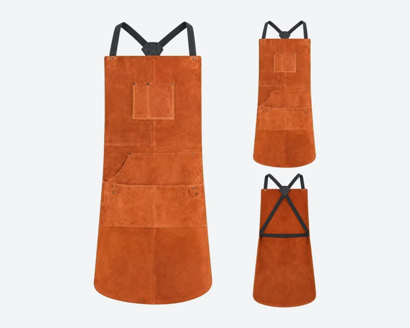 Cross-Strap Cow-Split Welding Apron