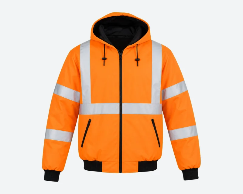 Orange Hooded Workwear Jacket